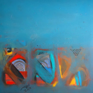 Part-of-Jerusalem-Hosni-Radwan-saatchi-art-blue-abstract-painting
