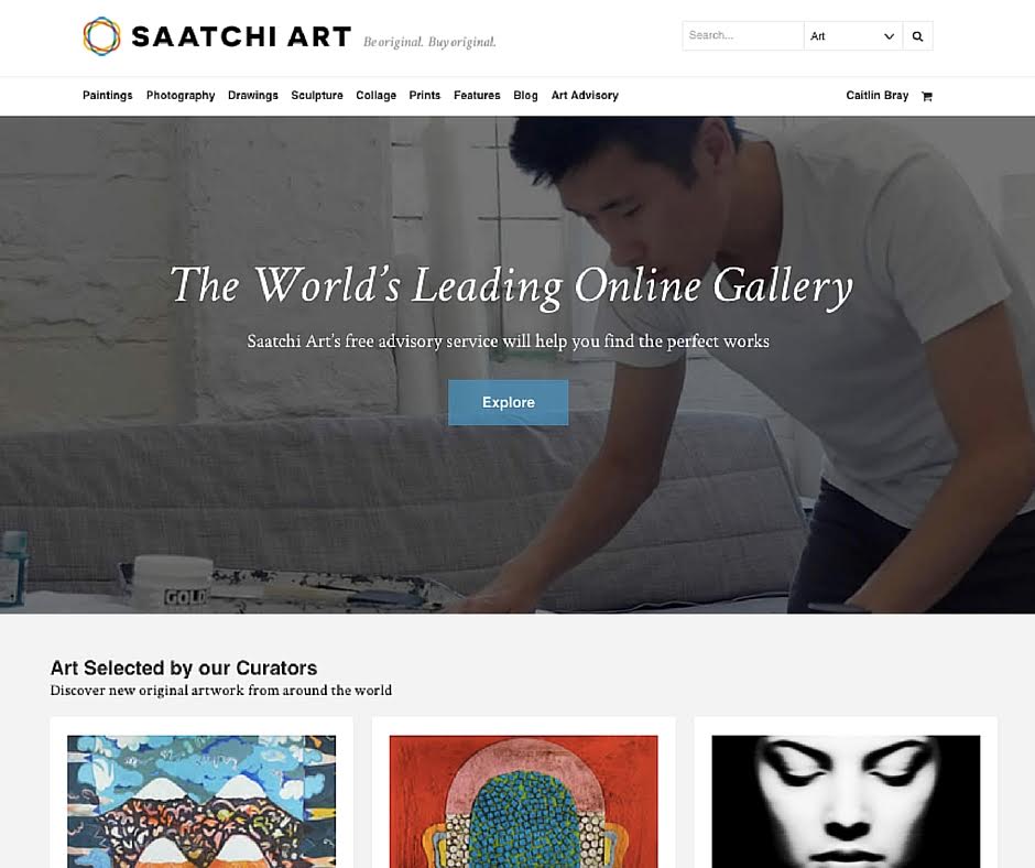 saatchi art's new homepage features original art and photography for sale