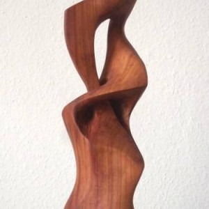 wood wave smooth modern abstract sculpture for your desk
