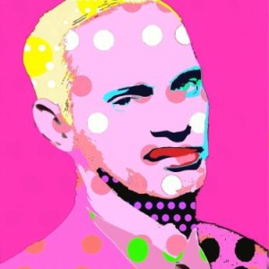 new media pink portrait of john waters by ricky sencion at saatchi art