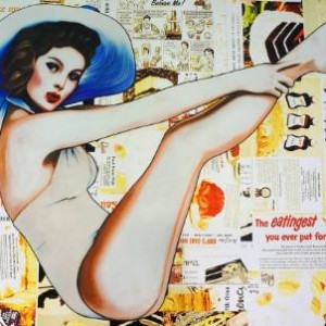 colorful realistic pin-up drawing by annie terrazo