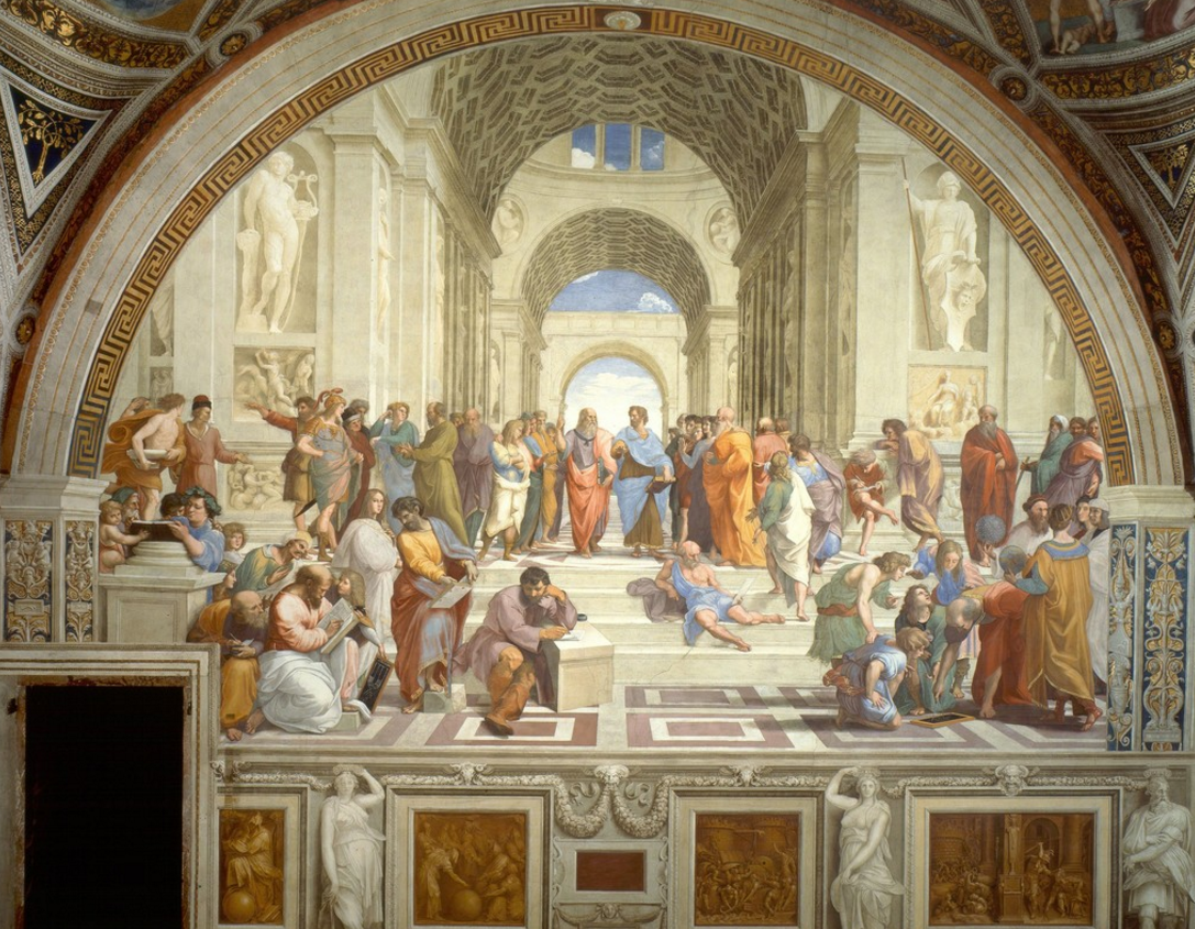 raphael's famous The School of athens at St. Peter’s Basilica 