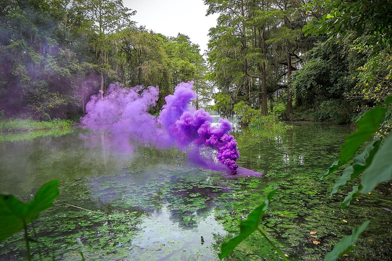 colored smoke is beautiful but ominous in this photo series