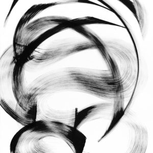 minimalist abstract black and white painting