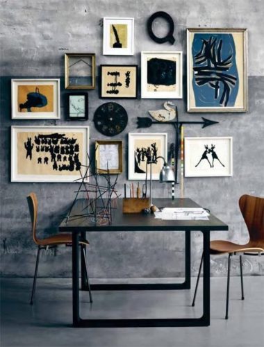 tribal inspired gallery wall idea on Saatchi Art