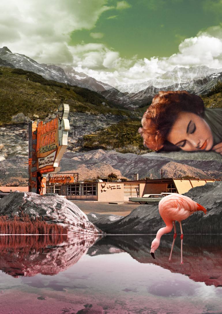 saatchi-art-motel-flamingo-collage-alexandra-gallagher