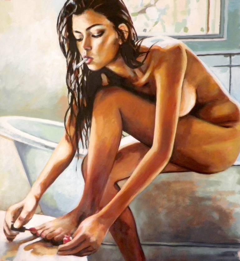 saatchi-art-modern-statement-nude-painitng-thomas-saliot