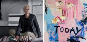 Artist Christiane Lohrig in her studio. 