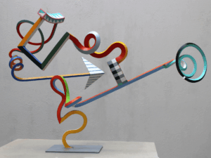 An image of a playful iron sculpture.